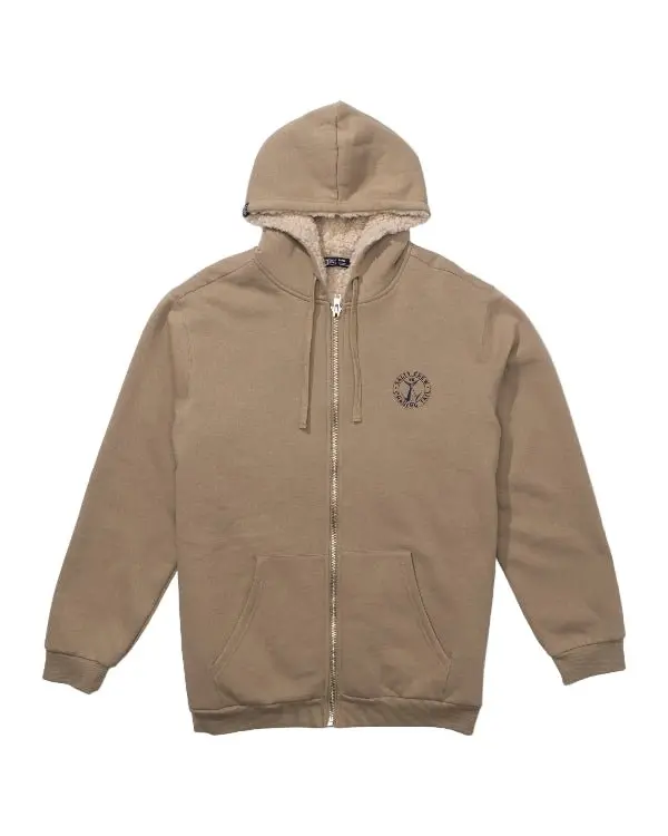 Salty Crew Coastal Sherpa Fleece Hoodie - Khaki 1