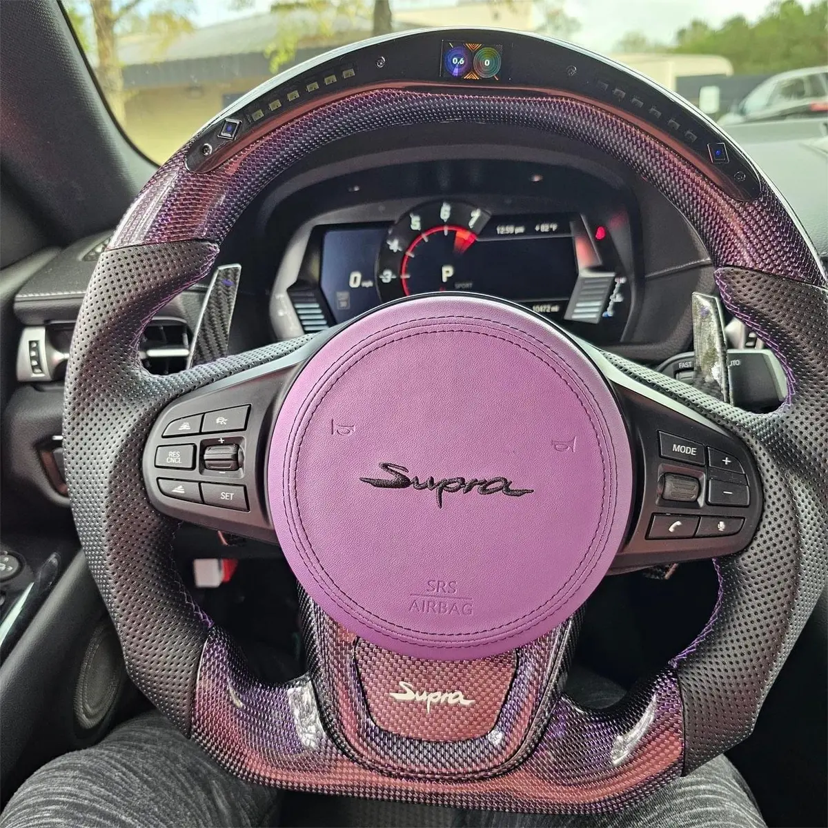 Led Carbon Fiber Steering Wheel For Toyota Supra Mk5 A91 A90 |Ttd Craft 1
