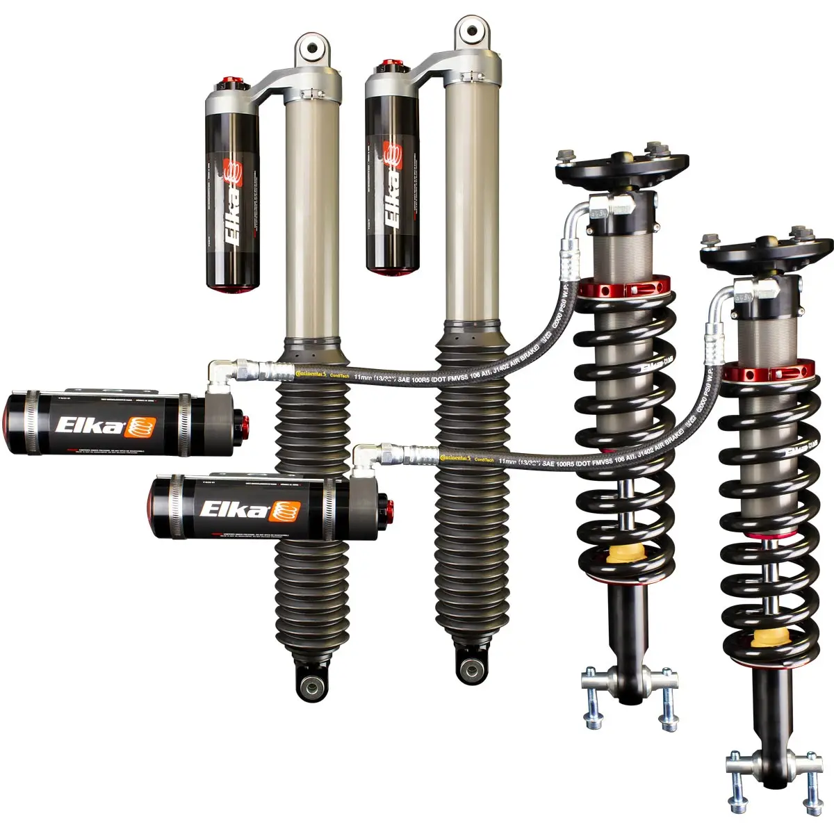 2015-2019 Ford F-150 4X4 Elka 2.5 Dc Reservoir Front & Rear Shocks Kit - Uca Or Lift Kit 1