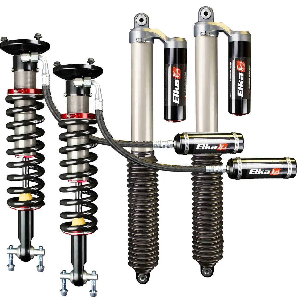 2015-2019 Ford F-150 4X4 Elka 2.5 Reservoir Front & Rear Shocks Kit - Stock Geometry 1