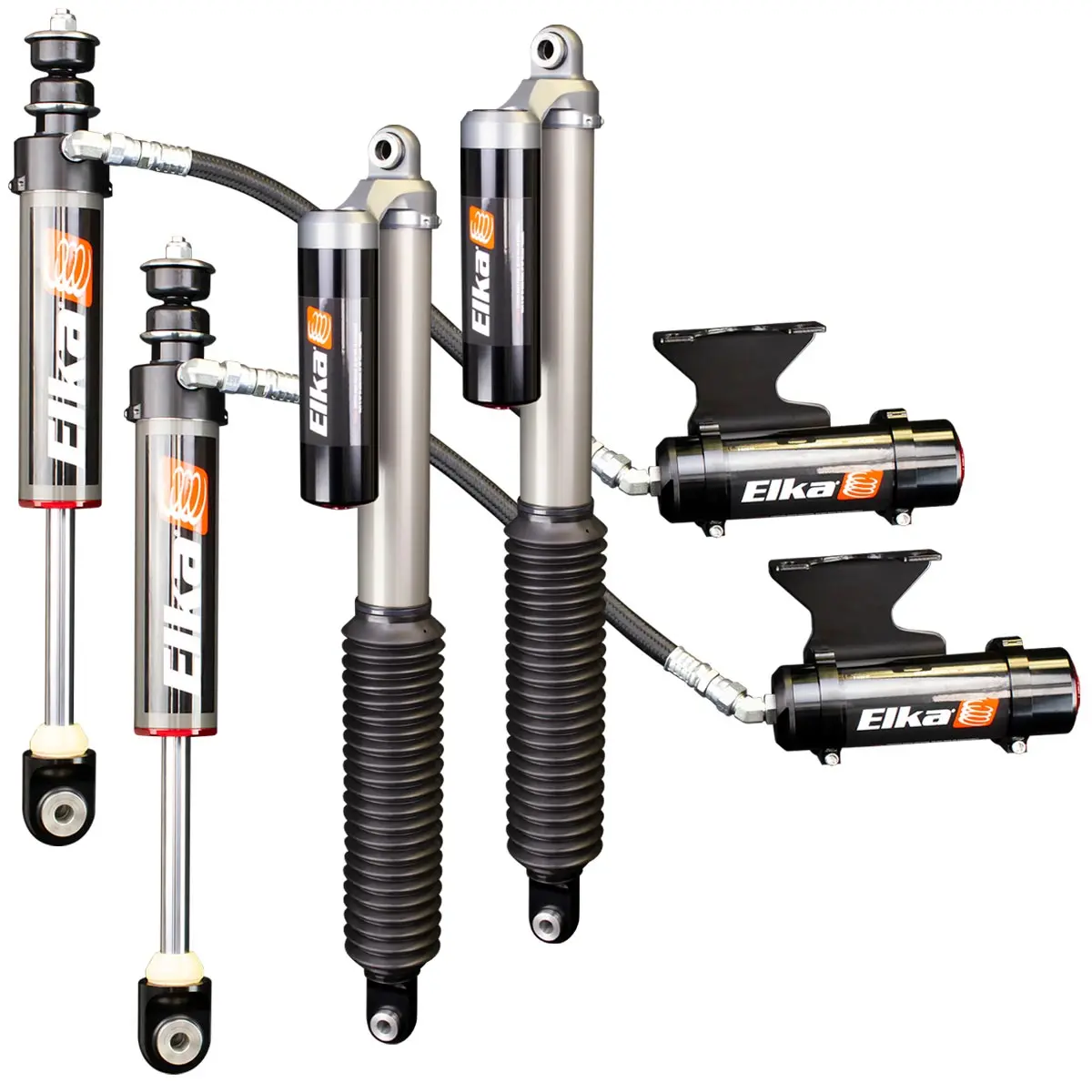 2017-2019 Ford F-250 4X4 Elka 2.5 Reservoir Front & Rear Shock Kit - Stock Geometry 1