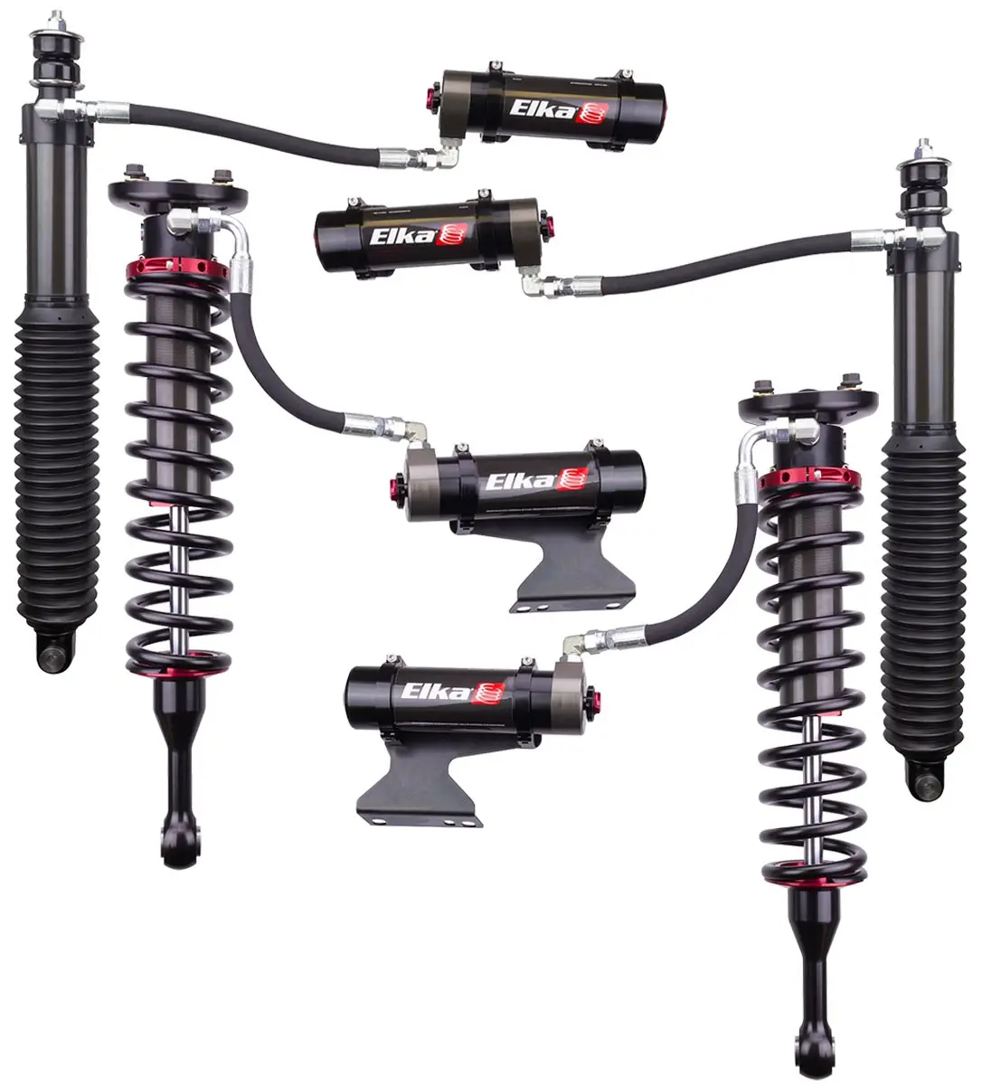 2007-2019 Toyota Tundra Elka 2.5 Dc Reservoir Front & Rear Shocks Kit - Uca Or Lift Kit 1