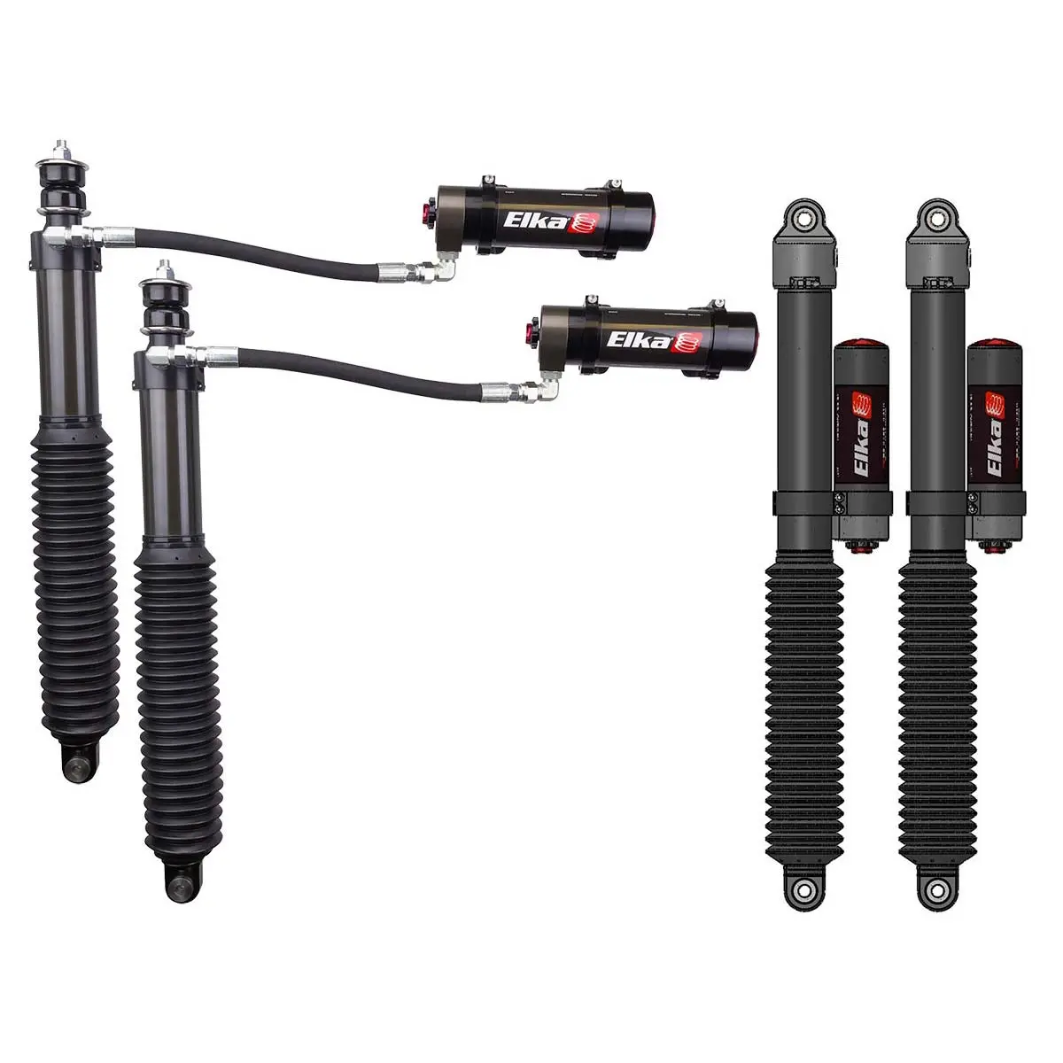 2017-2019 Ford F-250 4X4 Elka 2.5 Dc Reservoir Front & Rear Shock Kit - Stock Geometry 1