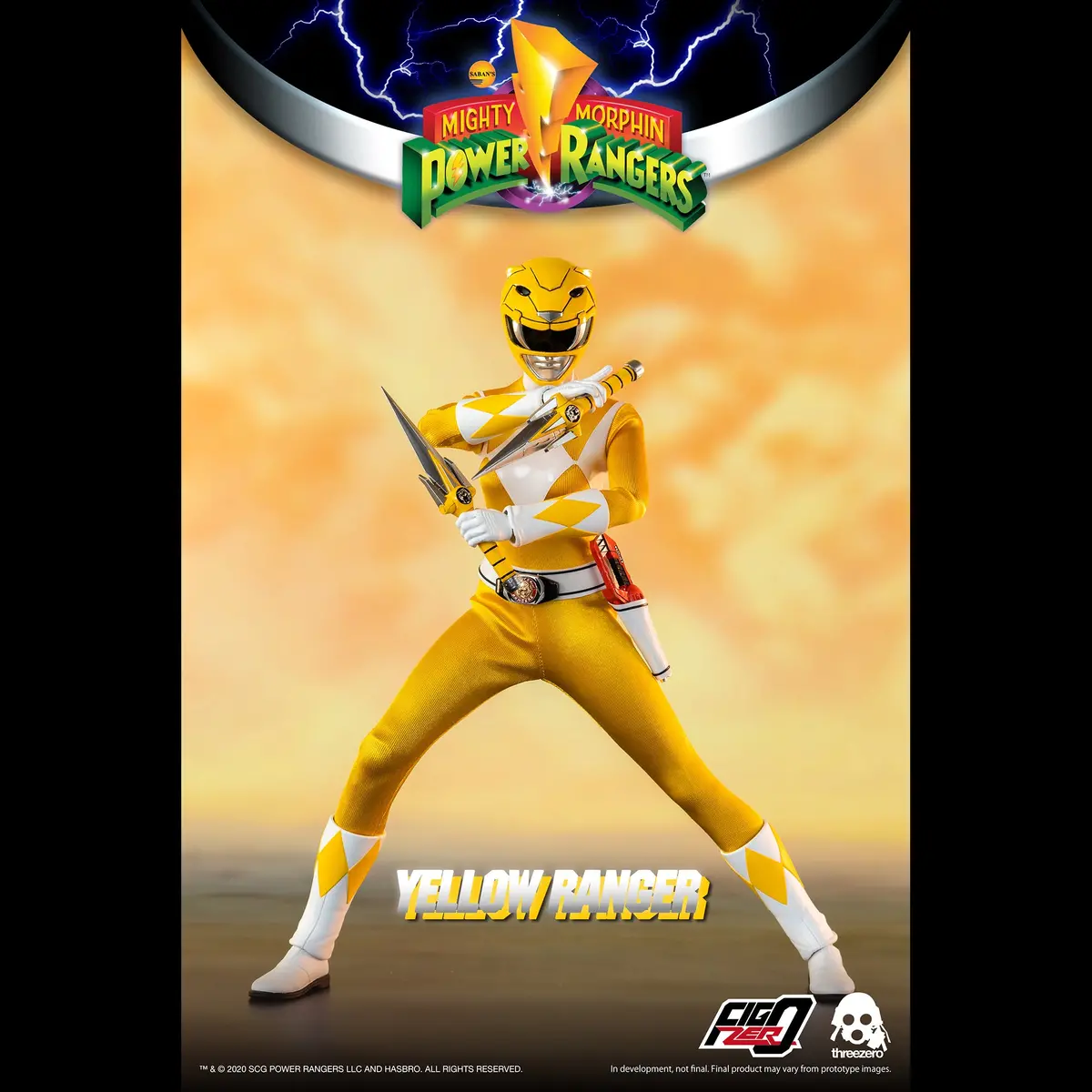 Mighty Morphin Power Rangers Yellow Ranger Collectible Figure 1/6 Scale By Threezero 1