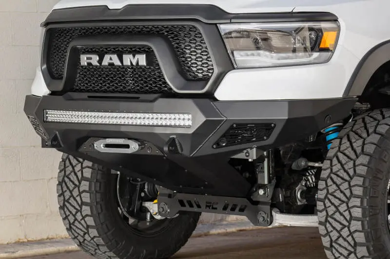 Addictive Desert Designs Stealth Fighter Front Bumper For 2019 Ram Rebel 1500 – Includes Winch & Parking Sensor Mounts 1