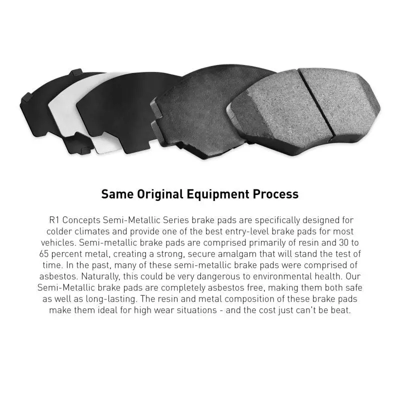 R1 Semi-Metallic Rear Brake Pads For 2001–2007 Peugeot 607 (Mexican Market Models) 1