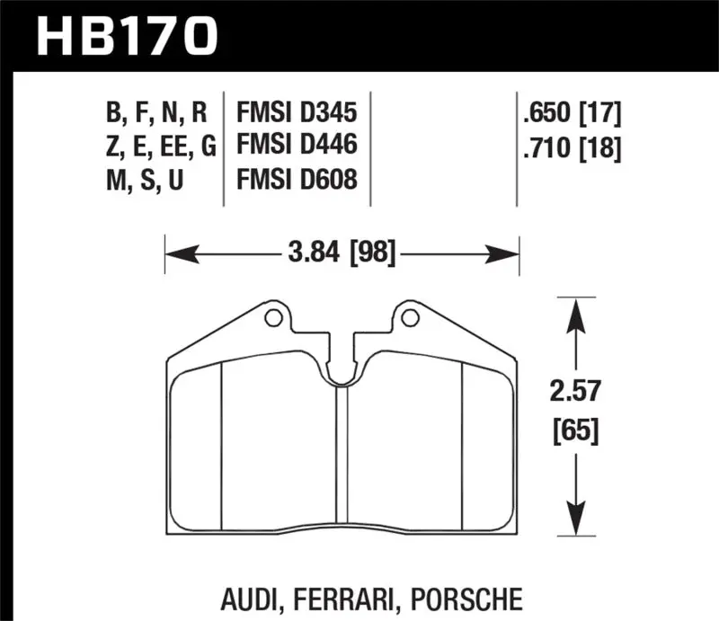 Hawk Hps 5.0 Rear Brake Pads For 1991–1996 Porsche 911 1