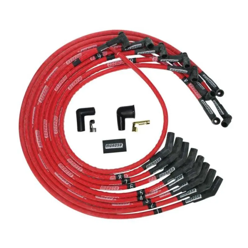 Moroso Ultra Spark Plug Wire Set – Hei-Sleeved, 135° Under-Header Plug Boots For Sbc Engines 1
