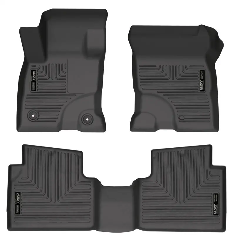 Husky Liners Custom Fit Floor Liners For 2022 Ford Escape Hybrid – Black, Front & Second Row 1
