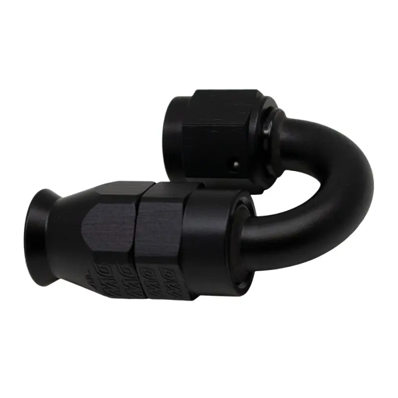 Deatschwerks 6An Female Swivel 180-Degree Hose End Ptfe (Incl Olive Insert) - Anodized Matte Black 1
