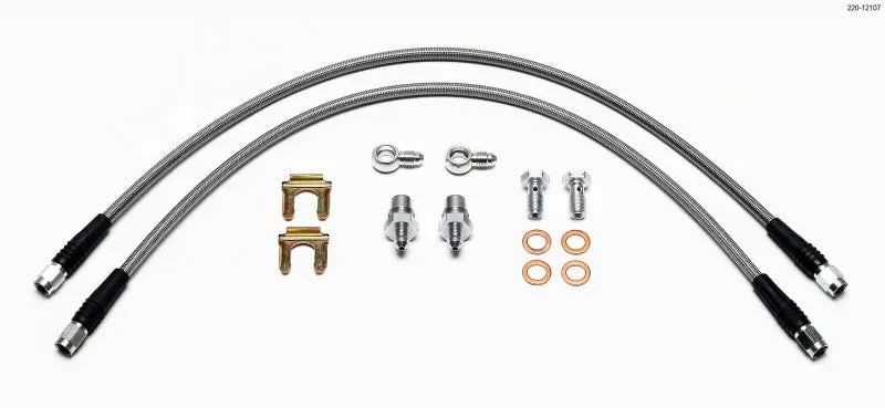 Wilwood Flexline Brake Hose Kit For D52 Calipers – 18" Length With 10Mm Banjo Fittings 1