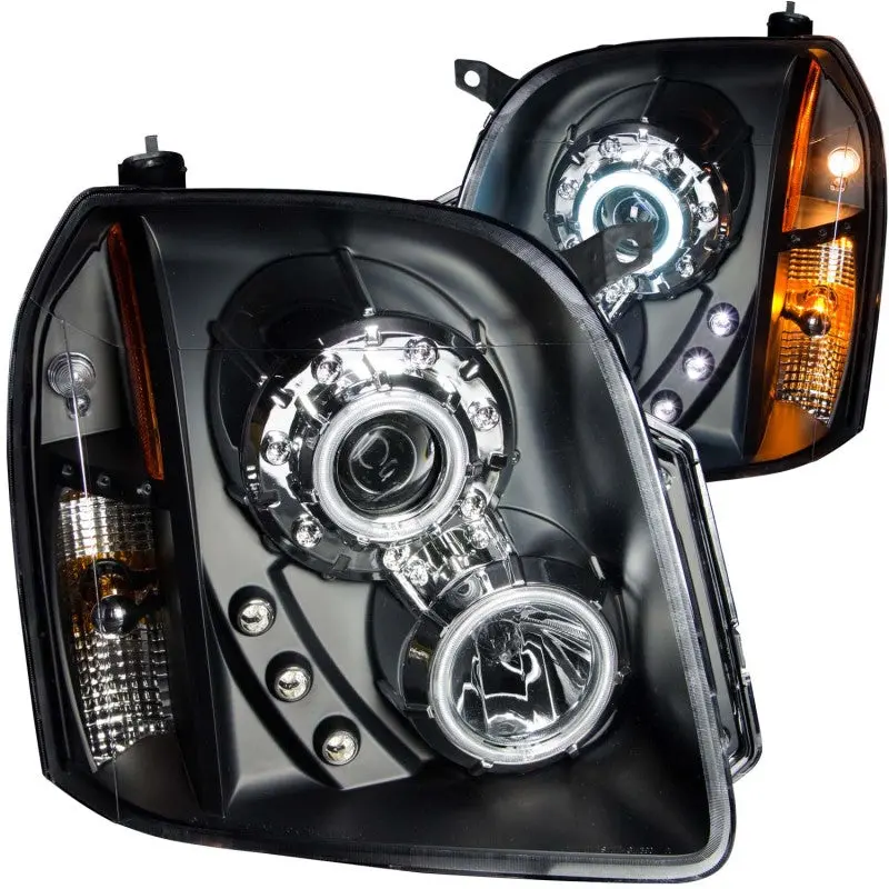 Anzo Projector Headlights With Ccfl Halo Rings For 2007–2014 Gmc Yukon – Black Housing 1