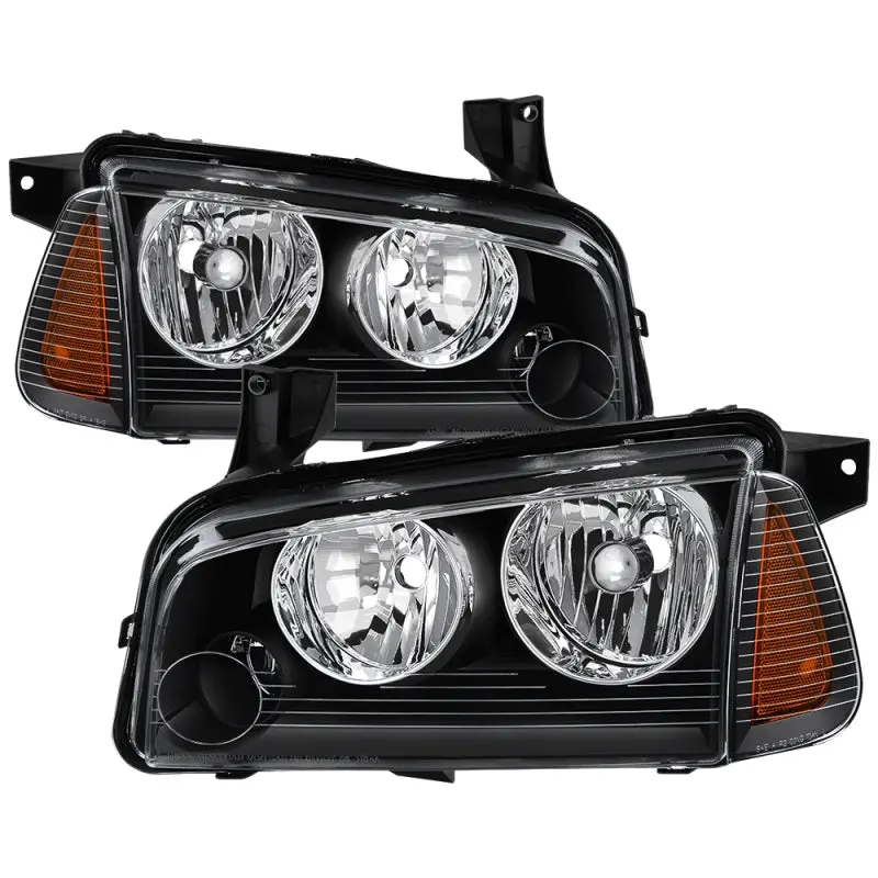 Xtune Dodge Charger 05-10 (Non-Hid) Oem Style Headlights W/ Corner 4Pcs - Black Hd-Jh-Dch05-Set-Bk 1