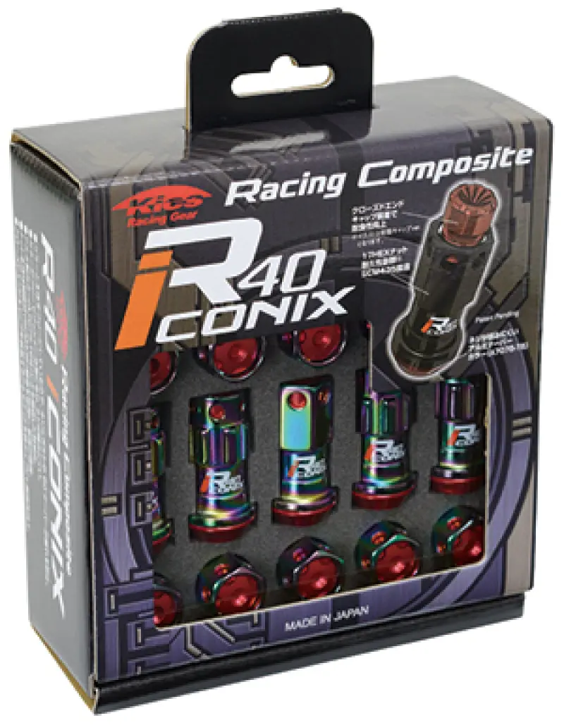 Project Kics Neo Chrome Locking Lug Nut Set – R40 Iconix Style, 12X1.25 Thread, 16Mm+4 Shank, Black Caps 1