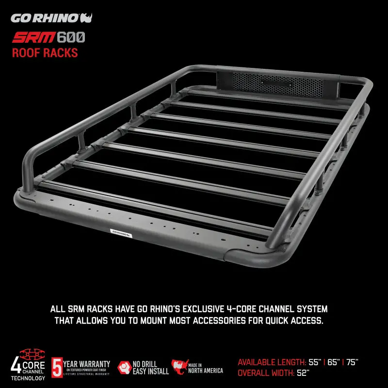 Go Rhino Srm600 Roof Rack – Basket-Style, 55-Inch, Textured Black Finish 1