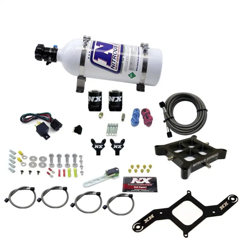Nitrous Express Stage 6 Billet Nitrous System – 4150 Crossbar Design, 50–300 Hp Range, Includes 5 Lb Bottle 1