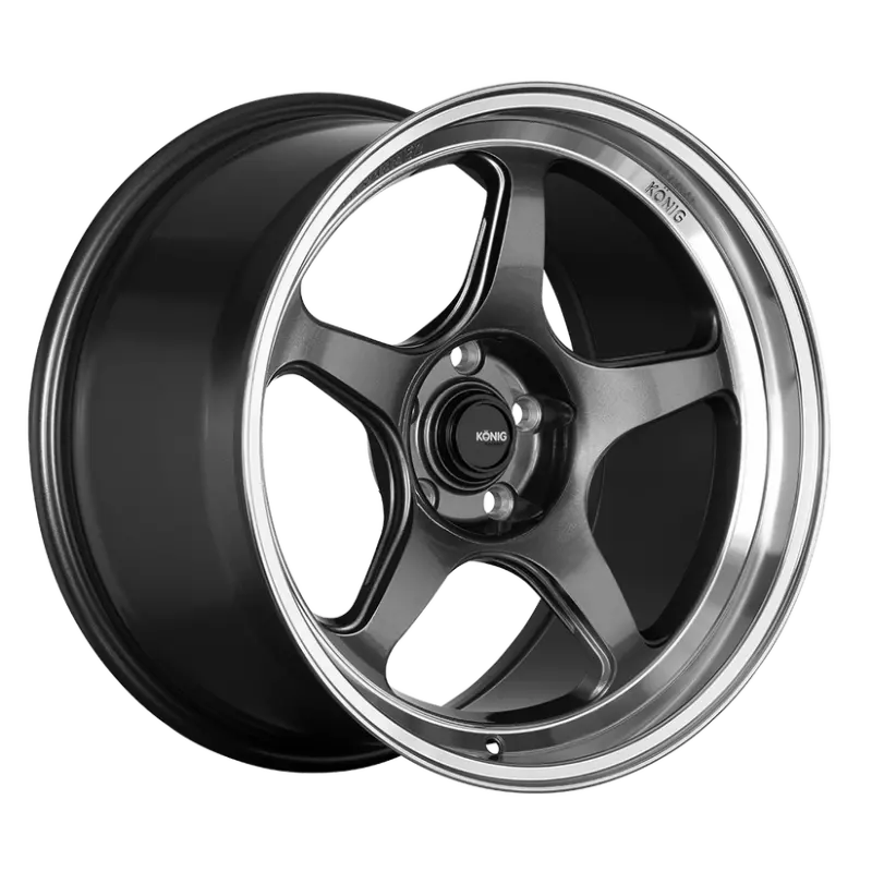 Konig Hyperspec Anthracite Metallic Wheel – 18×10.5In, 5×114.3Mm, +22Mm Offset, Mirror-Machined Lip With Knurled Bead 1