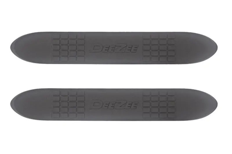 Deezee Universal Service Step Pad Set — 4-Inch Checkered Aluminum With Dz Logo 1