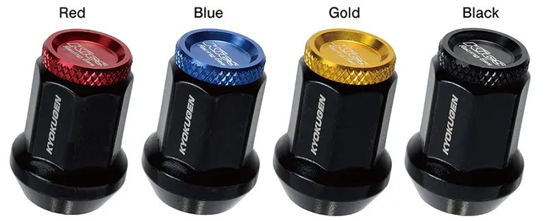 Project Kics Kyokugen Lug Nut Set (20) 12X1.25 Black Aluminum W/Black Cap 1