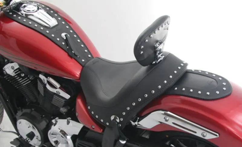 Mustang Cruise Tank Bib With Stud Accents For Yamaha Stryker (2011–2017), Black 1