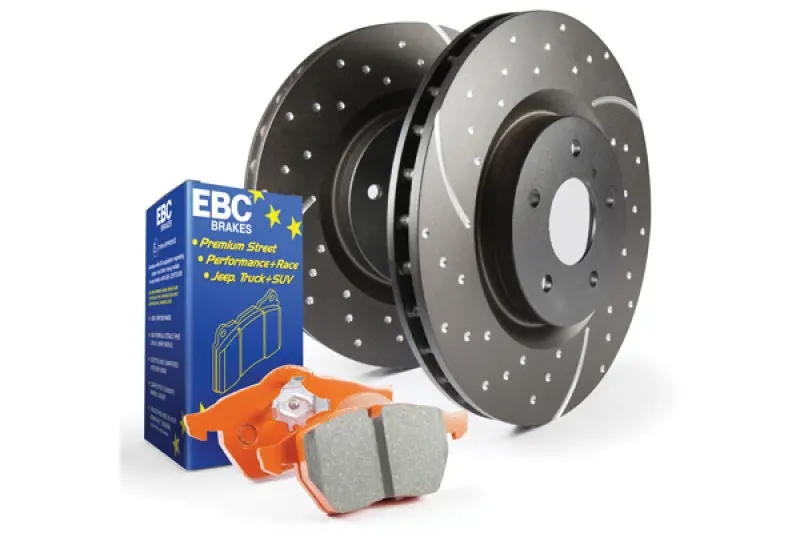 Ebc S8 Track-Optimized Brake Kit – Orangestuff Pads + Gd Two-Piece Rotors 1
