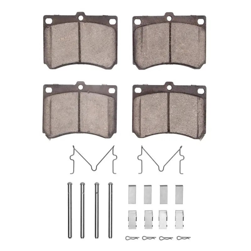 R1 Front Semi-Metallic Brake Pad & Hardware Kit For 1990–2003 Ford Escort 1