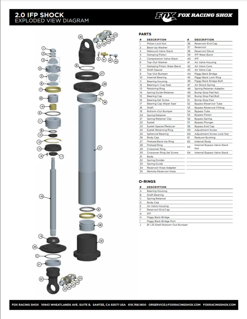 Fox 3.5-Inch Damping Body Coilover Shock – 9-Hole Aluminum Reservoir, 7075-T6 Clear Anodized 1