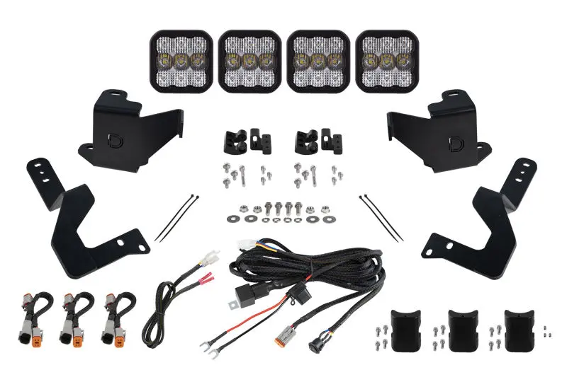 Diode Dynamics Ss5 Grille Light Bar Kit For 2022 Toyota Tundra – Crosslink Design, White Combo Lighting, Sport Mount 1