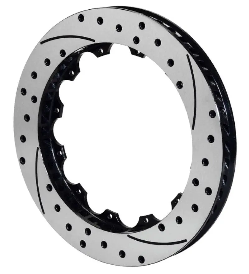 Wilwood Gt60 Series Drilled Rotor – Left-Hand Side, 16" X 1.38", 12-Bolt 10.75" Center Pattern, Black Coating 1