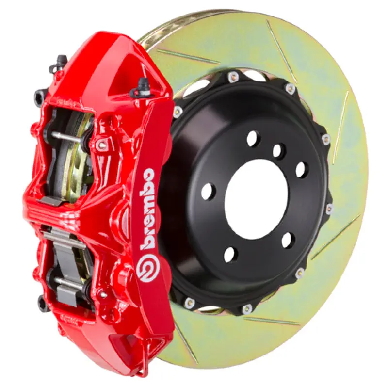 Brembo 07-12 335Xi Front Gt Bbk 6 Piston Cast 380X32 2Pc Rotor Slotted Type1-Red 1