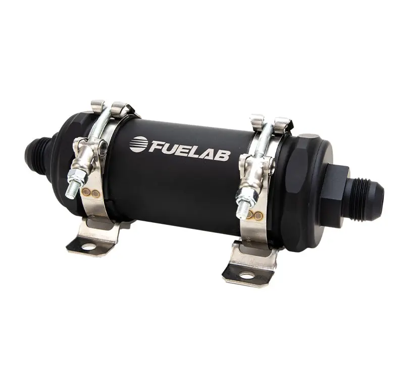 Fuelab Pro Series In-Line Fuel Filter – 10 Gpm, -10An Ports, 100-Micron Stainless Steel, Matte Black Finish 1